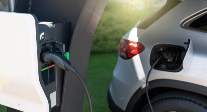 An image of a WA electric car being charged
